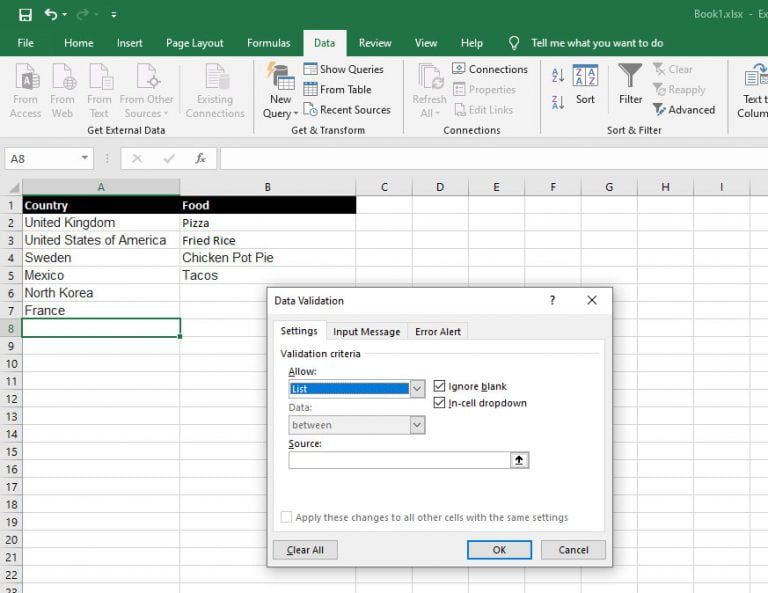 Creating a drop down list in Excel - MacrosInExcel.com